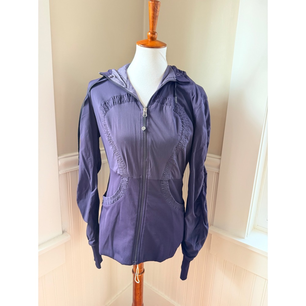 Lululemon Dance Studio Jacket Reversible Hooded Ruched Purple Size 12